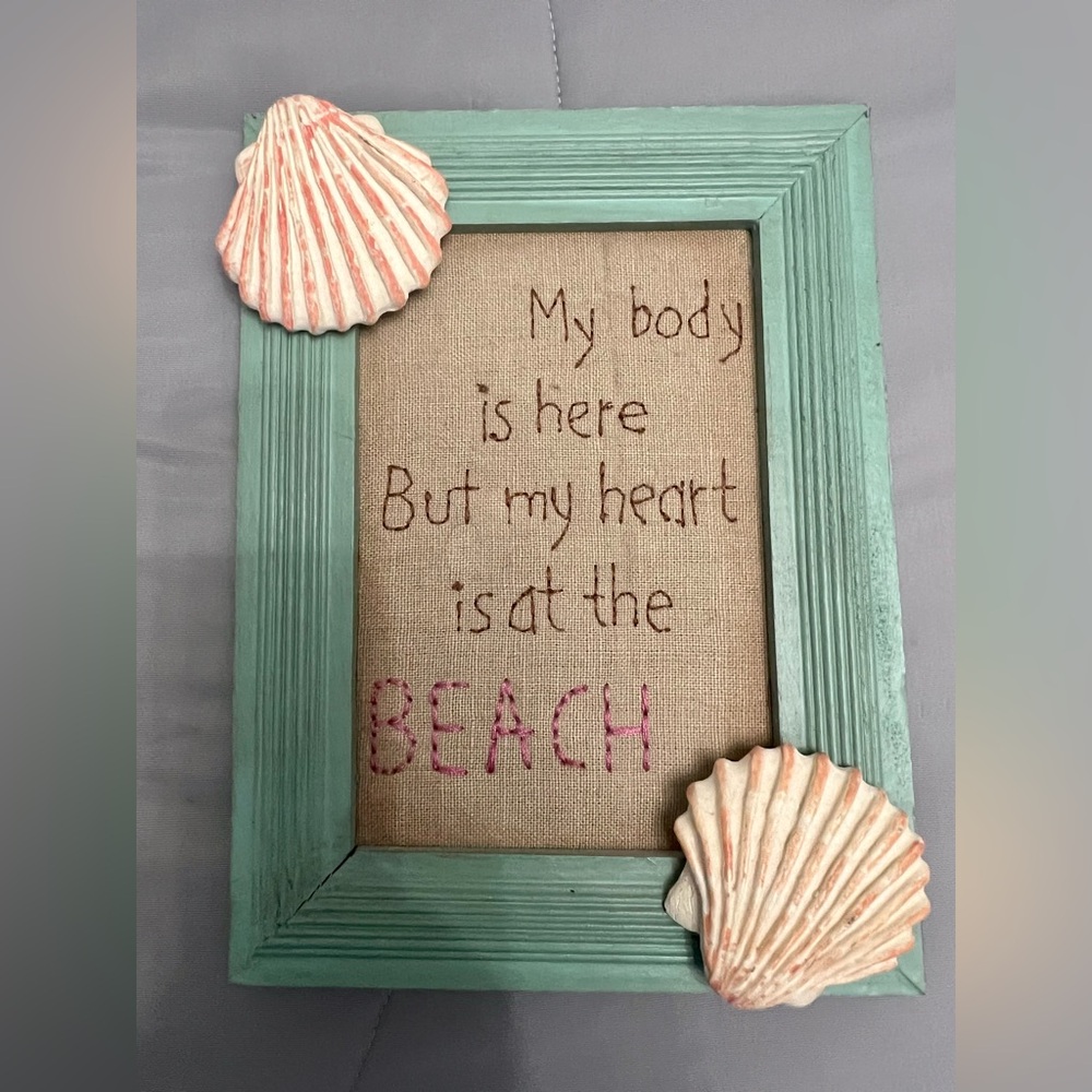 Coastal Shell Accent Beach Sign